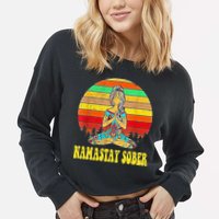 Namastay Sober Na Aa 12 Step Recovery Narcotics Anonymous Cropped Pullover Crew