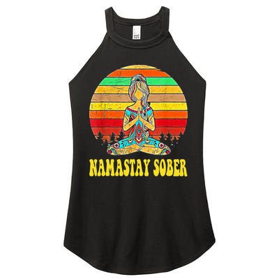 Namastay Sober Na Aa 12 Step Recovery Narcotics Anonymous Women's Perfect Tri Rocker Tank