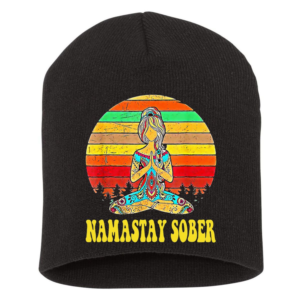 Namastay Sober Na Aa 12 Step Recovery Narcotics Anonymous Short Acrylic Beanie