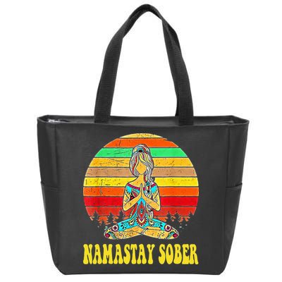 Namastay Sober Na Aa 12 Step Recovery Narcotics Anonymous Zip Tote Bag