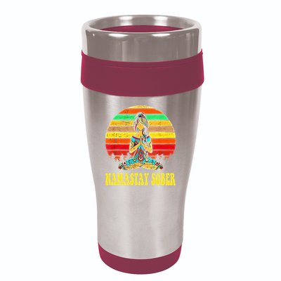 Namastay Sober Na Aa 12 Step Recovery Narcotics Anonymous 16oz Travel Tumbler