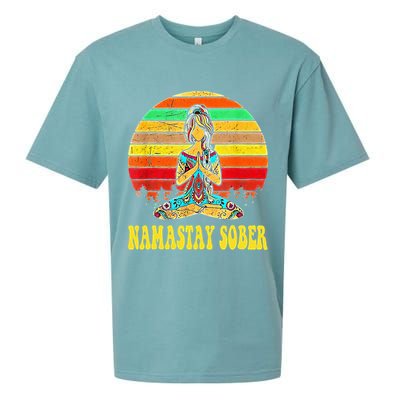 Namastay Sober Na Aa 12 Step Recovery Narcotics Anonymous Sueded Cloud Jersey T-Shirt