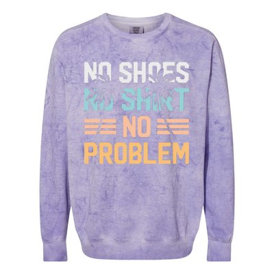 No Shoes No Problem Coconut Tree Country Music Colorblast Crewneck Sweatshirt