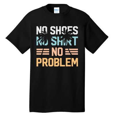 No Shoes No Problem Coconut Tree Country Music Tall T-Shirt