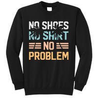 No Shoes No Problem Coconut Tree Country Music Tall Sweatshirt