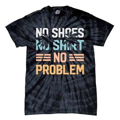 No Shoes No Problem Coconut Tree Country Music Tie-Dye T-Shirt