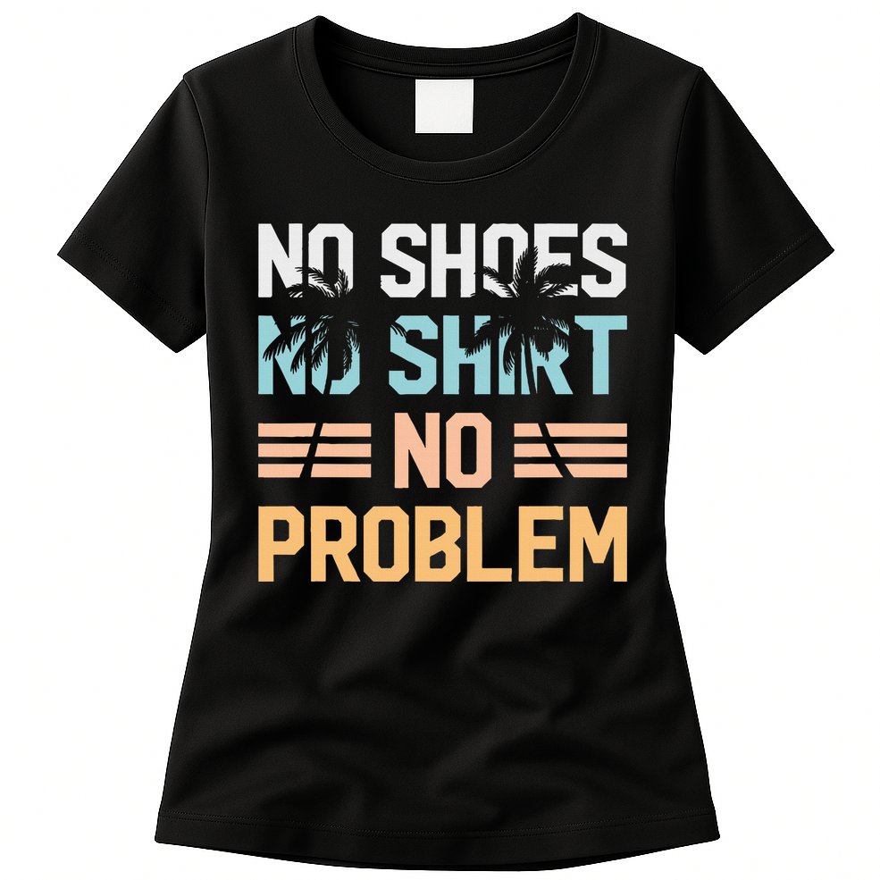 No Shoes No Problem Coconut Tree Country Music Womens T-Shirt