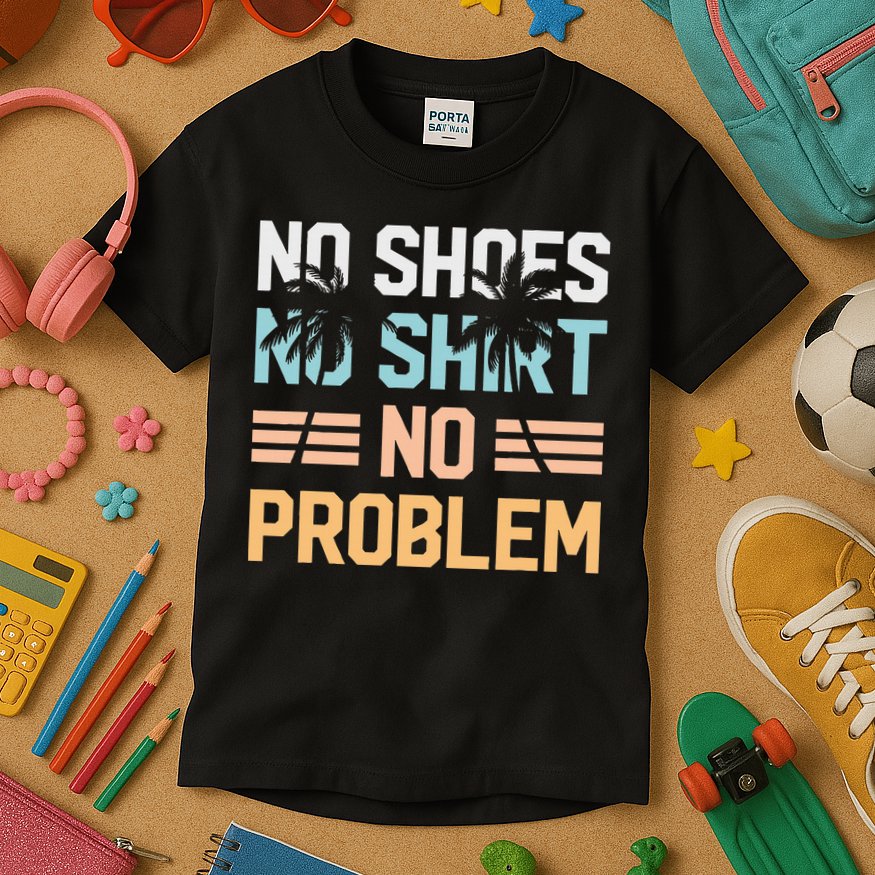 No Shoes No Problem Coconut Tree Country Music Kids T-Shirt