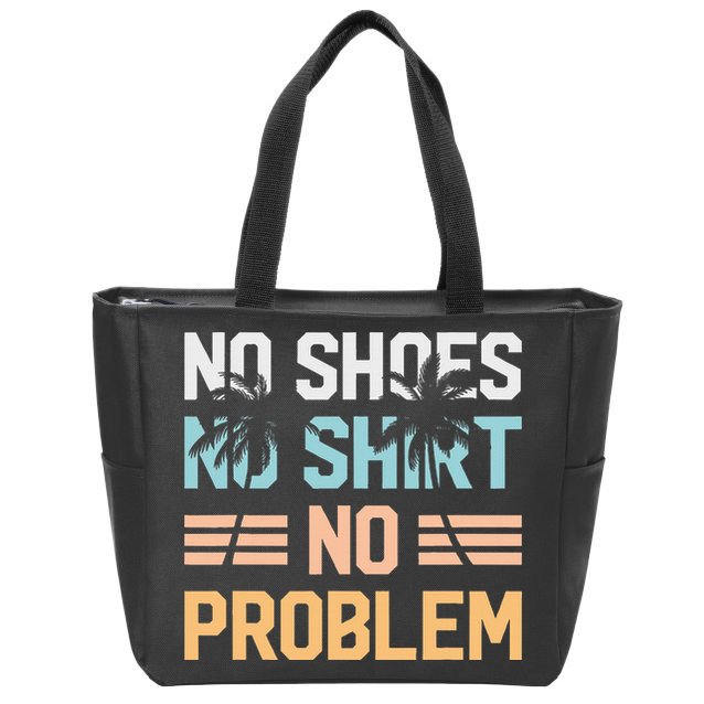 No Shoes No Problem Coconut Tree Country Music Zip Tote Bag