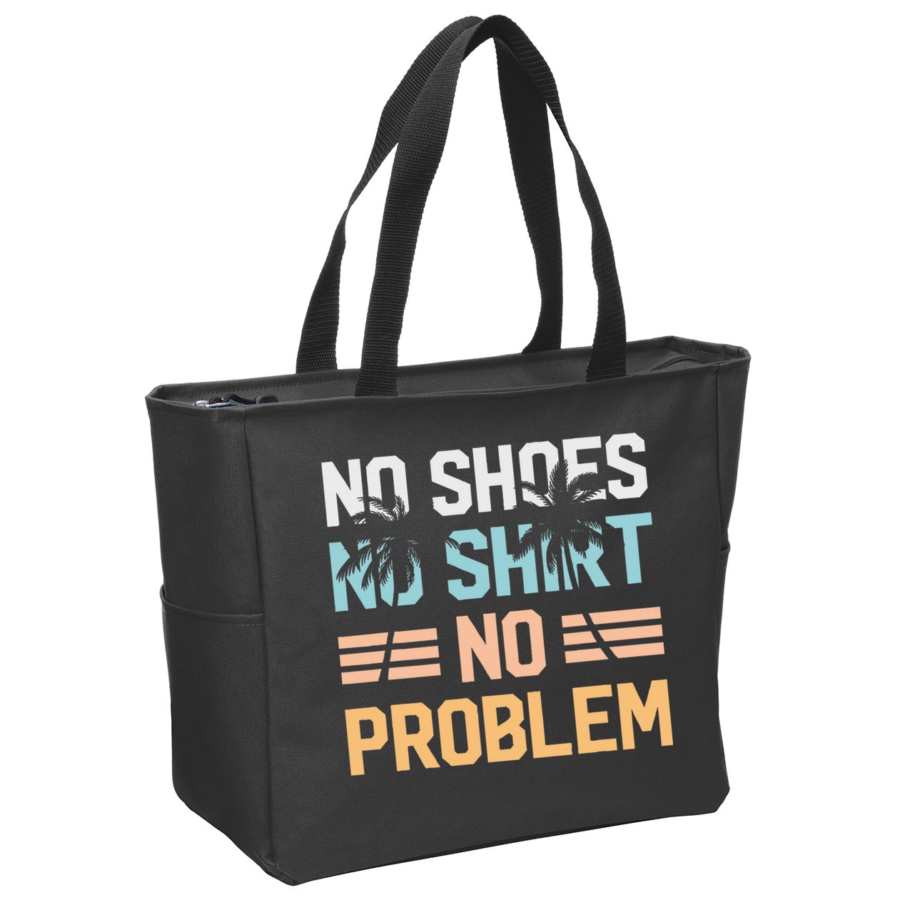 No Shoes No Problem Coconut Tree Country Music Zip Tote Bag