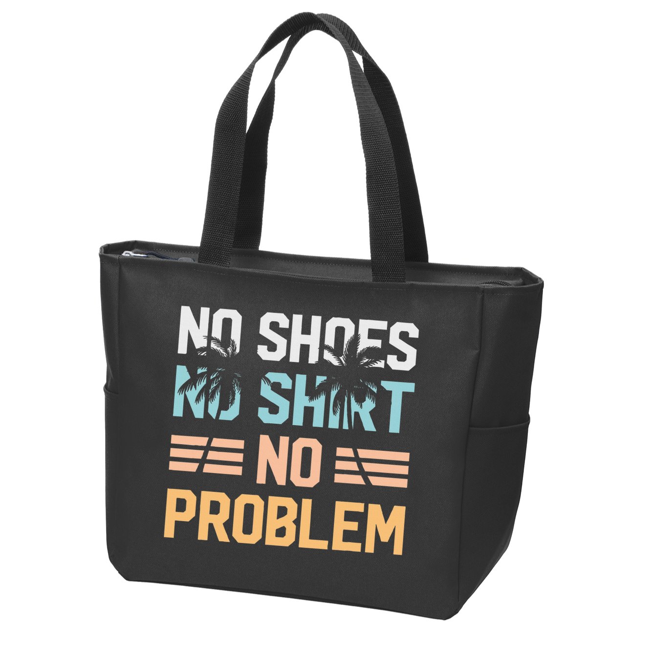 No Shoes No Problem Coconut Tree Country Music Zip Tote Bag