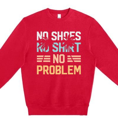 No Shoes No Problem Coconut Tree Country Music Premium Crewneck Sweatshirt