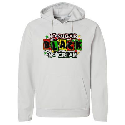 No Sugar No Cream Black Coffee Juneteenth Freedom Day Performance Fleece Hoodie