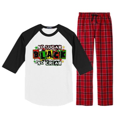 No Sugar No Cream Black Coffee Juneteenth Freedom Day Raglan Sleeve Pajama Set