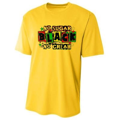 No Sugar No Cream Black Coffee Juneteenth Freedom Day Performance Sprint T-Shirt