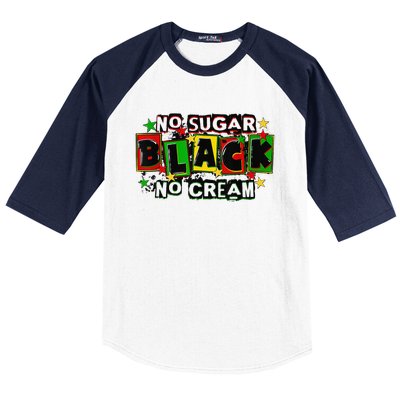 No Sugar No Cream Black Coffee Juneteenth Freedom Day Baseball Sleeve Shirt