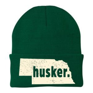 Nebraska State Nickname Husker Distressed Knit Cap Winter Beanie