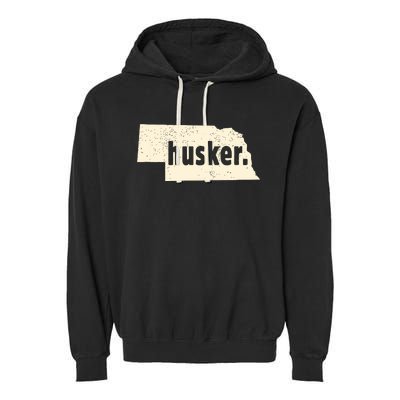 Nebraska State Nickname Husker Distressed Garment-Dyed Fleece Hoodie