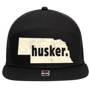 Nebraska State Nickname Husker Distressed 7 Panel Mesh Trucker Snapback Hat