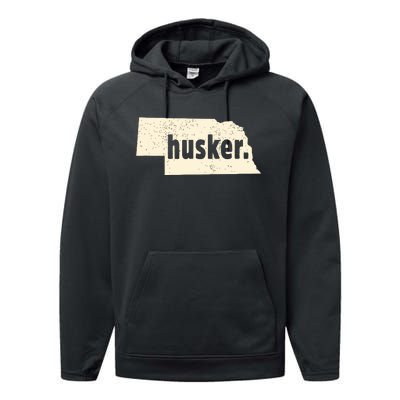 Nebraska State Nickname Husker Distressed Performance Fleece Hoodie