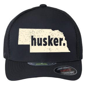 Nebraska State Nickname Husker Distressed Flexfit Unipanel Trucker Cap