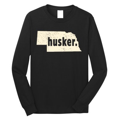 Nebraska State Nickname Husker Distressed Long Sleeve Shirt