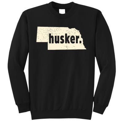 Nebraska State Nickname Husker Distressed Sweatshirt