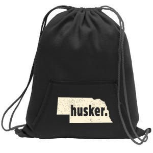 Nebraska State Nickname Husker Distressed Sweatshirt Cinch Pack Bag