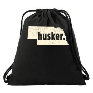 Nebraska State Nickname Husker Distressed Drawstring Bag