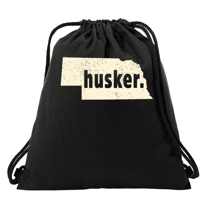 Nebraska State Nickname Husker Distressed Drawstring Bag