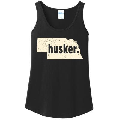 Nebraska State Nickname Husker Distressed Ladies Essential Tank