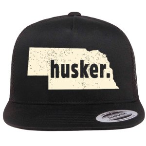 Nebraska State Nickname Husker Distressed Flat Bill Trucker Hat