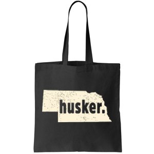 Nebraska State Nickname Husker Distressed Tote Bag