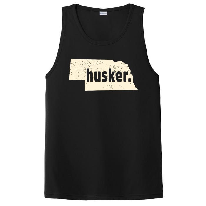 Nebraska State Nickname Husker Distressed PosiCharge Competitor Tank