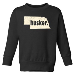 Nebraska State Nickname Husker Distressed Toddler Sweatshirt