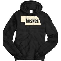 Nebraska State Nickname Husker Distressed Tie Dye Hoodie