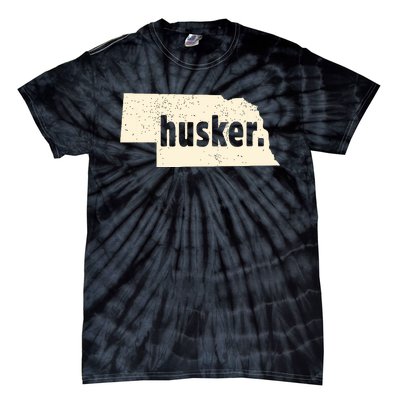 Nebraska State Nickname Husker Distressed Tie-Dye T-Shirt