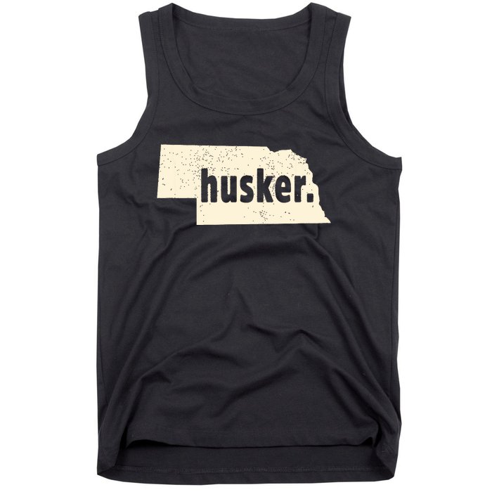 Nebraska State Nickname Husker Distressed Tank Top