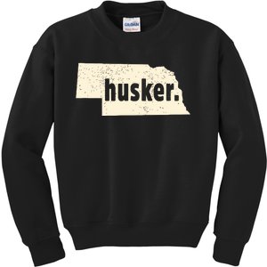 Nebraska State Nickname Husker Distressed Kids Sweatshirt