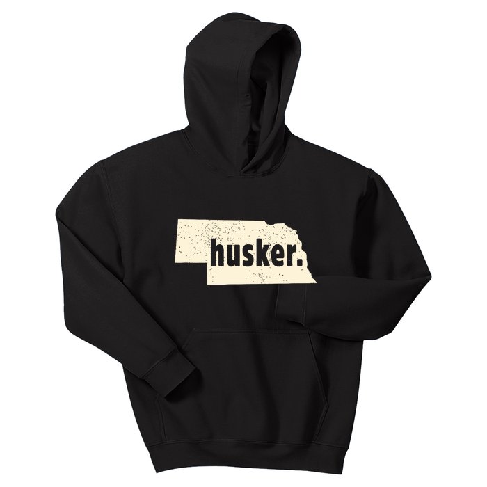 Nebraska State Nickname Husker Distressed Kids Hoodie