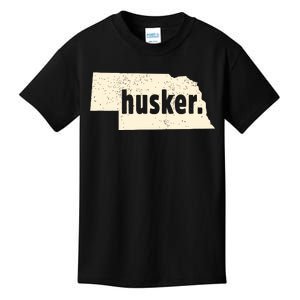 Nebraska State Nickname Husker Distressed Kids T-Shirt