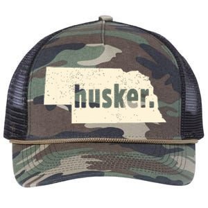 Nebraska State Nickname Husker Distressed Retro Rope Trucker Hat Cap