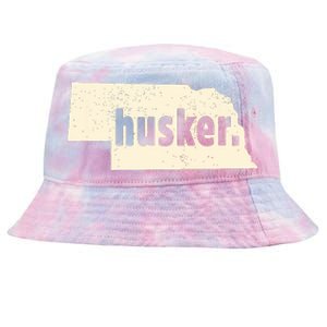 Nebraska State Nickname Husker Distressed Tie-Dyed Bucket Hat