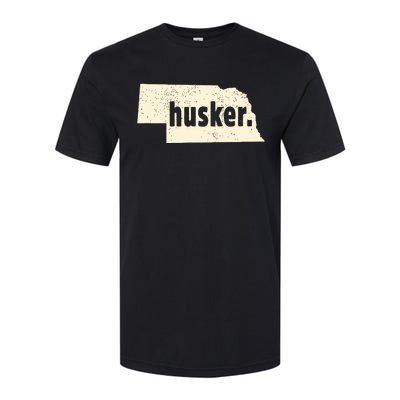 Nebraska State Nickname Husker Distressed Softstyle CVC T-Shirt