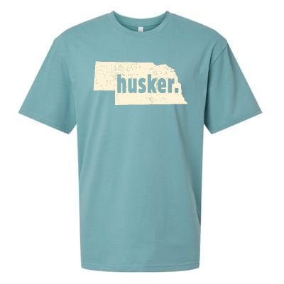 Nebraska State Nickname Husker Distressed Sueded Cloud Jersey T-Shirt