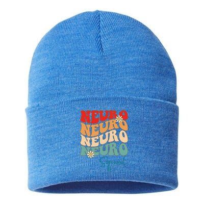 Neuro Squad Nurse Neurology Groovy Medical Neuroscience Gift Sustainable Knit Beanie