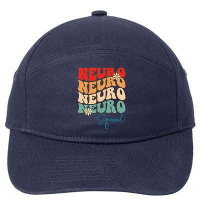 Neuro Squad Nurse Neurology Groovy Medical Neuroscience Gift 7-Panel Snapback Hat