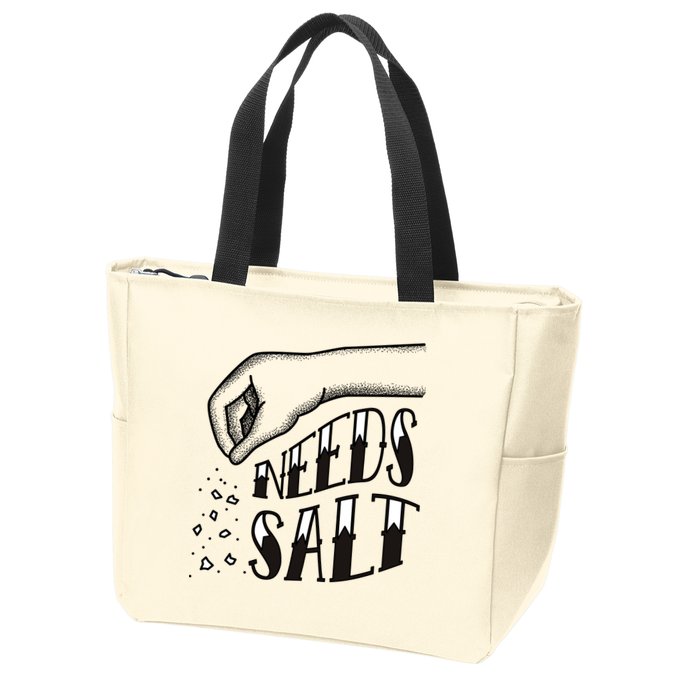 Needs Salt Zip Tote Bag