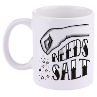 Needs Salt 11oz C Handle Ceramic Mug