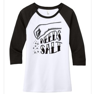 Needs Salt Women's Tri-Blend 3/4-Sleeve Raglan Shirt